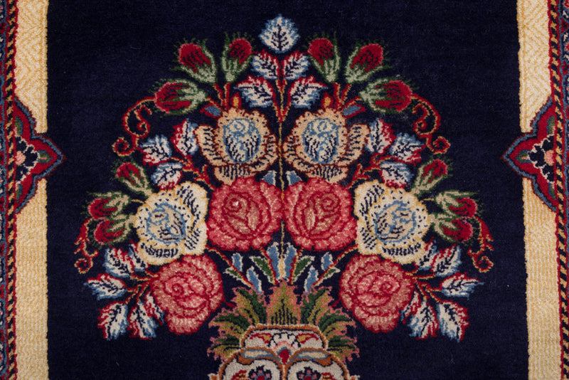 Perserteppich - Ghom - 126 x 70 cm - dunkelblau