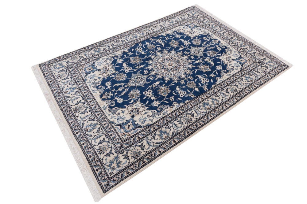 Perserteppich - Nain - 217 x 154 cm - dunkelblau