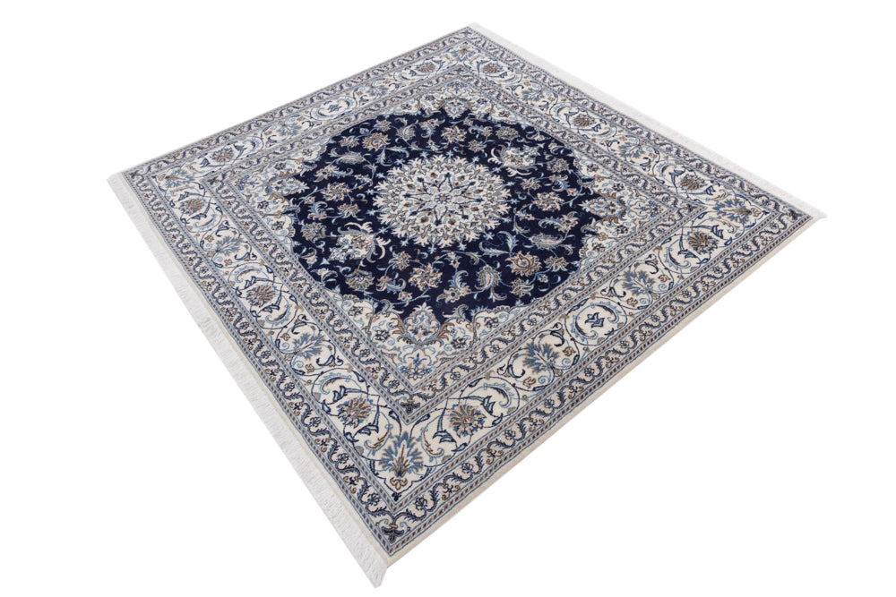 Perserteppich - Nain quadratisch  - 196 x 192 cm - dunkelblau