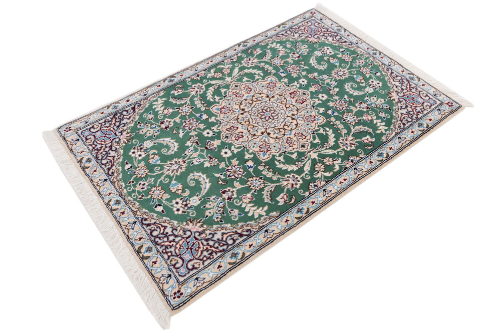 Perserteppich - Nain - 133 x 88 cm - grün