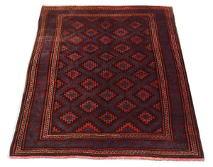 Belutsch Teppich 180 x 121 cm - dunkelrot