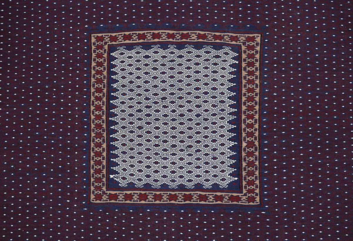 Kelim Teppich - Oriental 146 x 135 cm - blau
