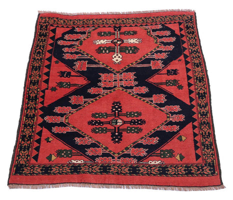 Afghan Teppich 154 x 126 cm - rot