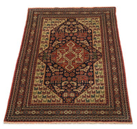 Afghan Teppich 193 x 126 cm - dunkelrot