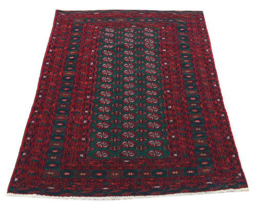 Afghan Teppich 189 x 124 cm - dunkelrot