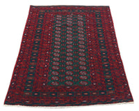 Afghan Teppich 189 x 124 cm - dunkelrot