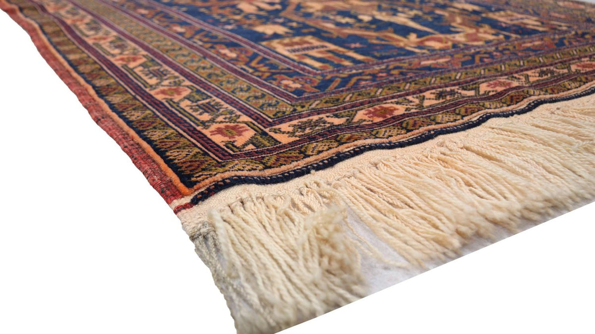 Afghan Teppich 136 x 95 cm - blau