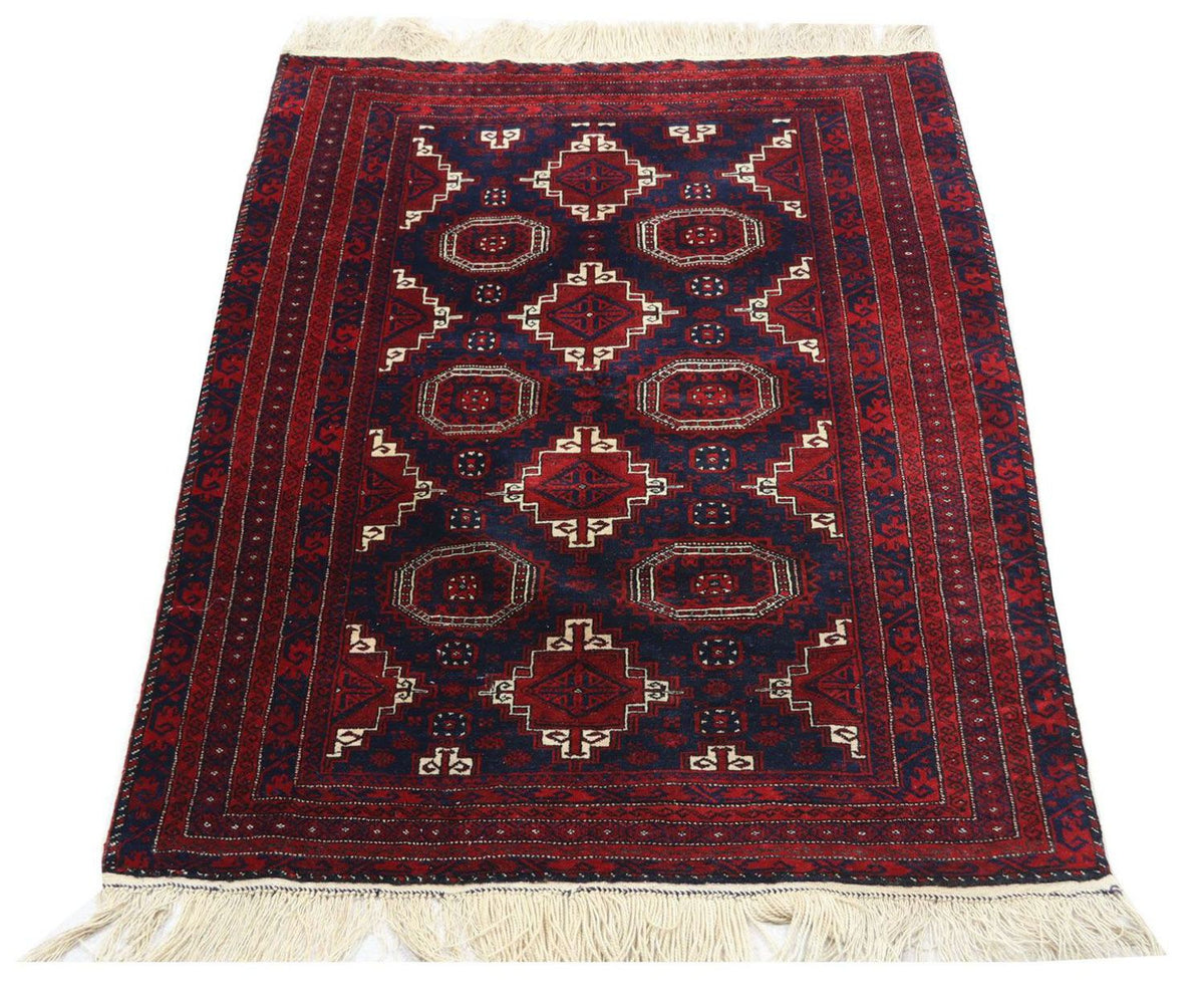 Afghan Teppich 173 x 117 cm - dunkelrot