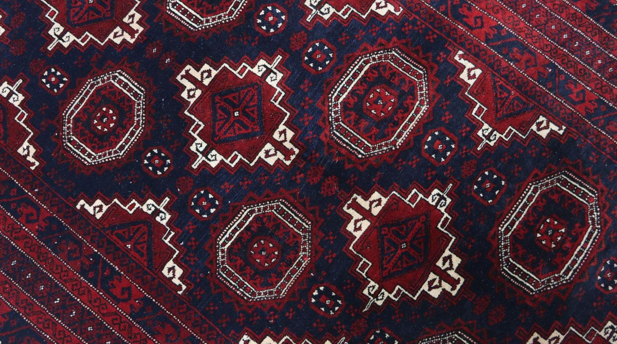 Afghan Teppich 173 x 117 cm - dunkelrot