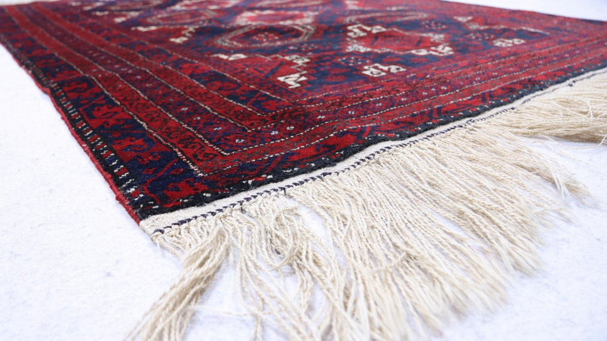 Afghan Teppich 173 x 117 cm - dunkelrot