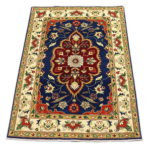 Ziegler Teppich 152 x 102 cm - dunkelblau