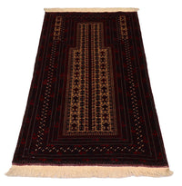 Afghan Teppich 120 x 80 cm - dunkelrot