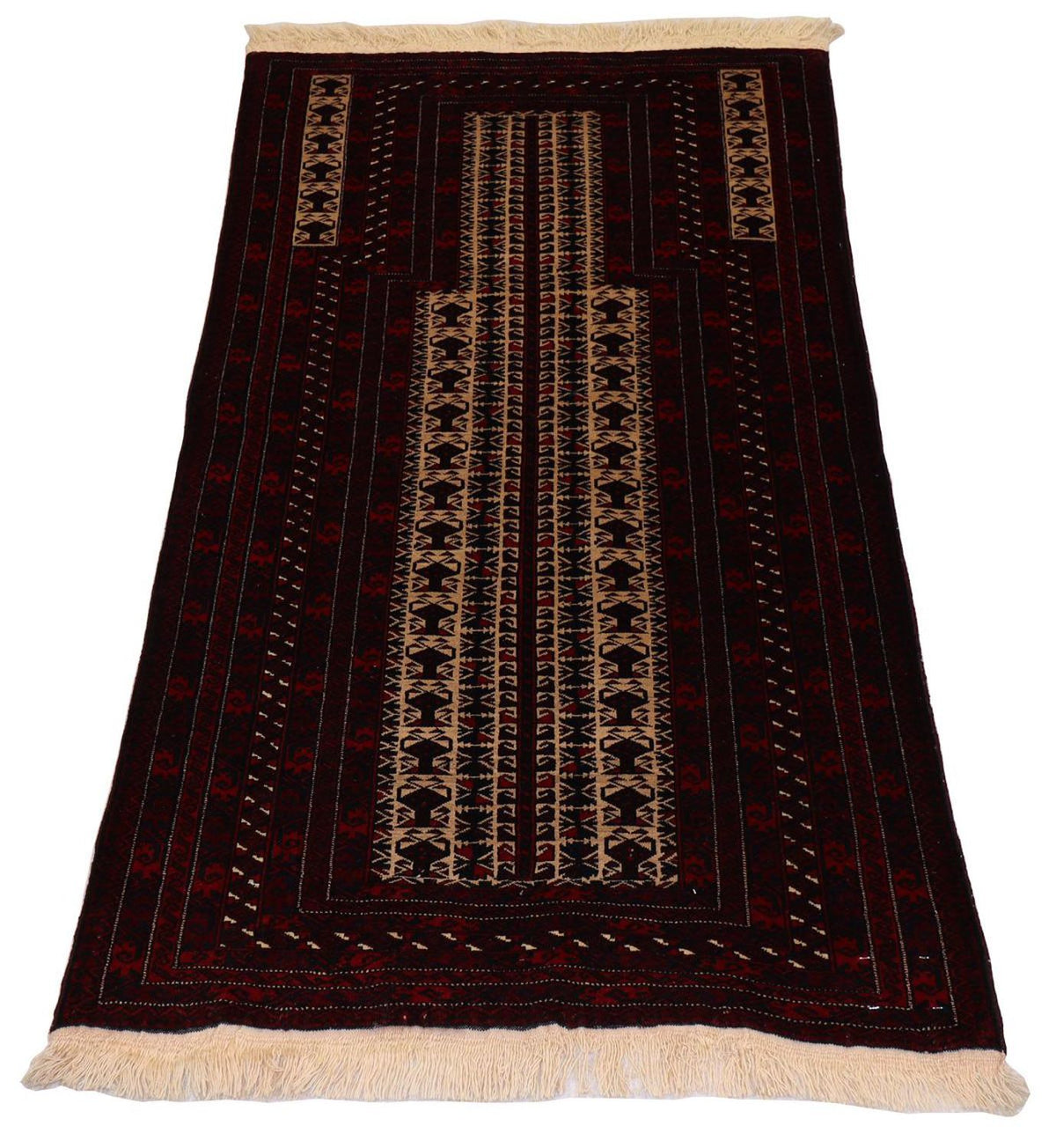 Afghan Teppich 150 x 95 cm - dunkelrot