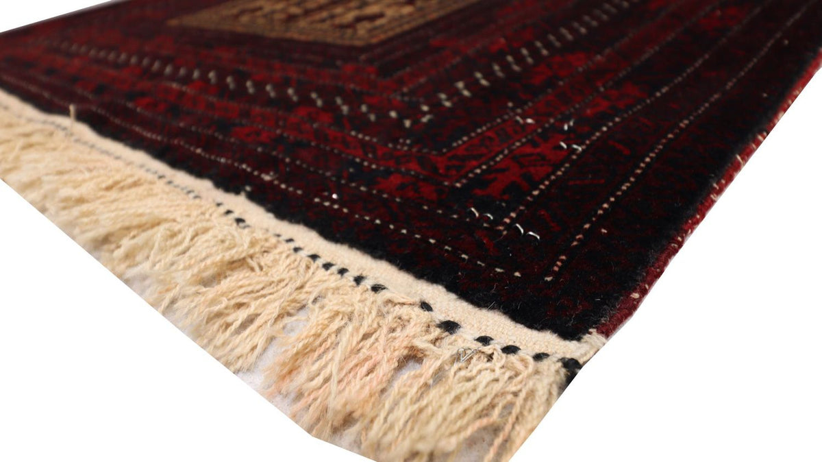 Afghan Teppich 150 x 95 cm - dunkelrot