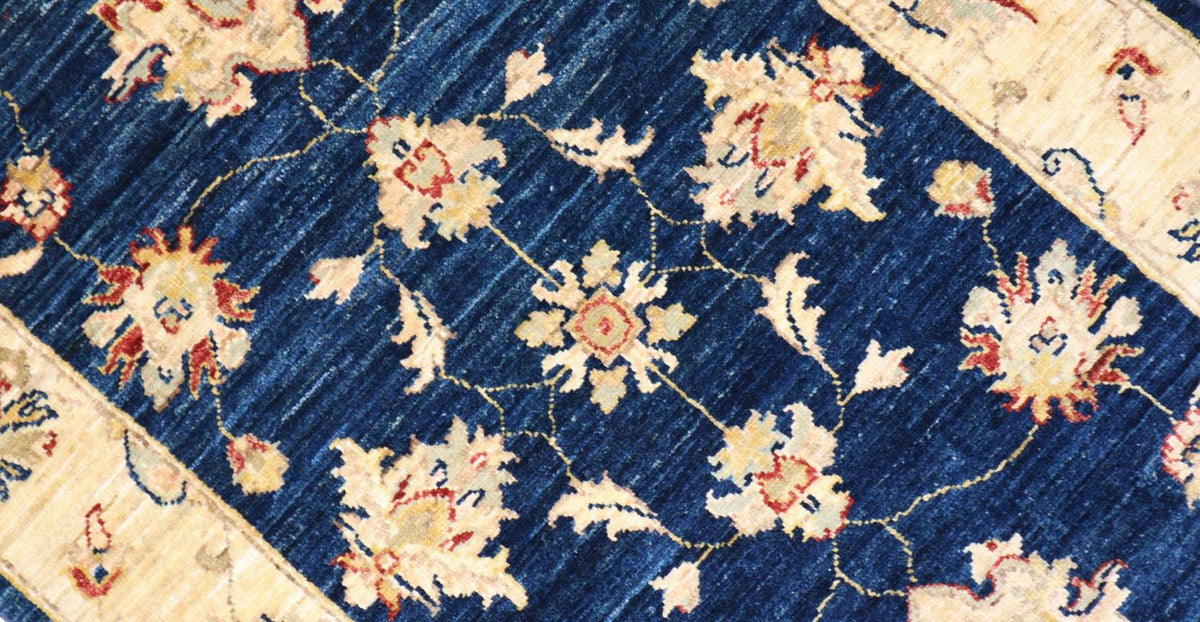 Ziegler Teppich 120 x 78 cm - dunkelblau