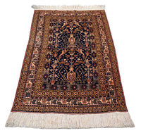 Afghan Teppich 140 x 102 cm - schwarz