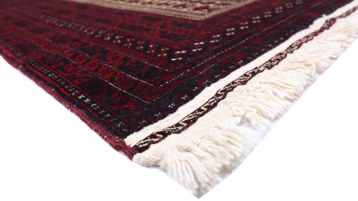 Afghan Teppich 150 x 95 cm - dunkelrot