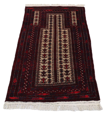 Afghan Teppich 150 x 95 cm - dunkelrot