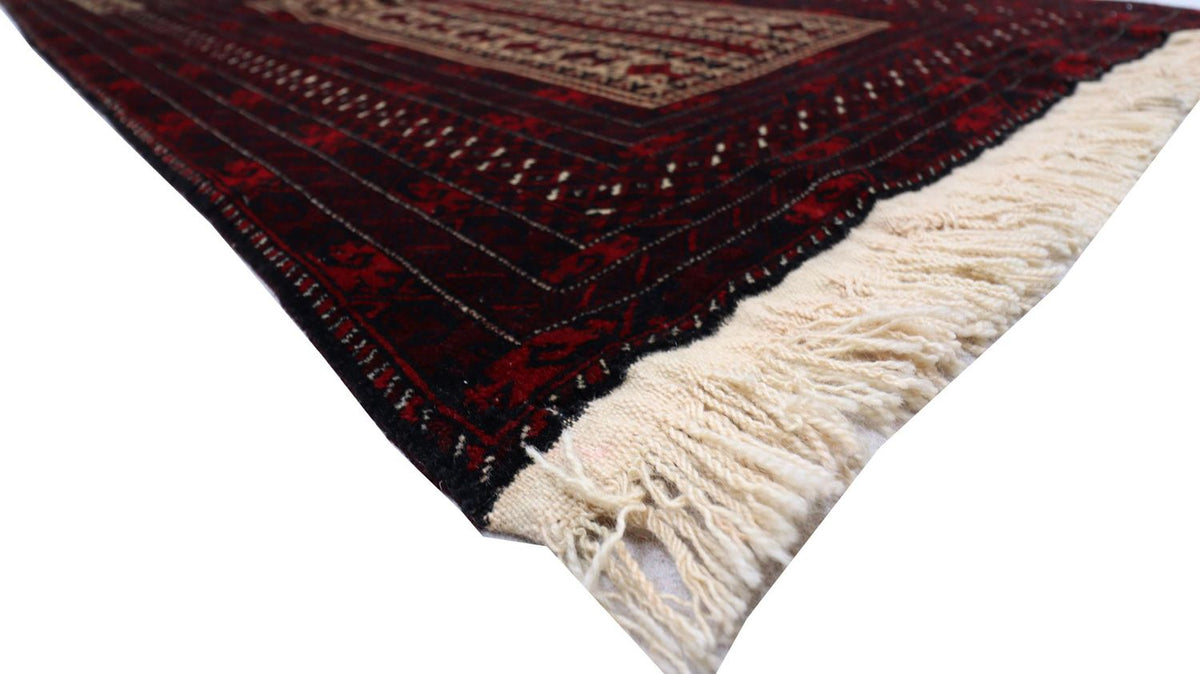 Afghan Teppich 150 x 95 cm - dunkelrot