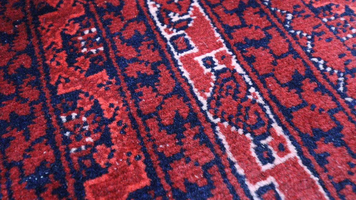 Afghan Teppich 193 x 144 cm - dunkelrot