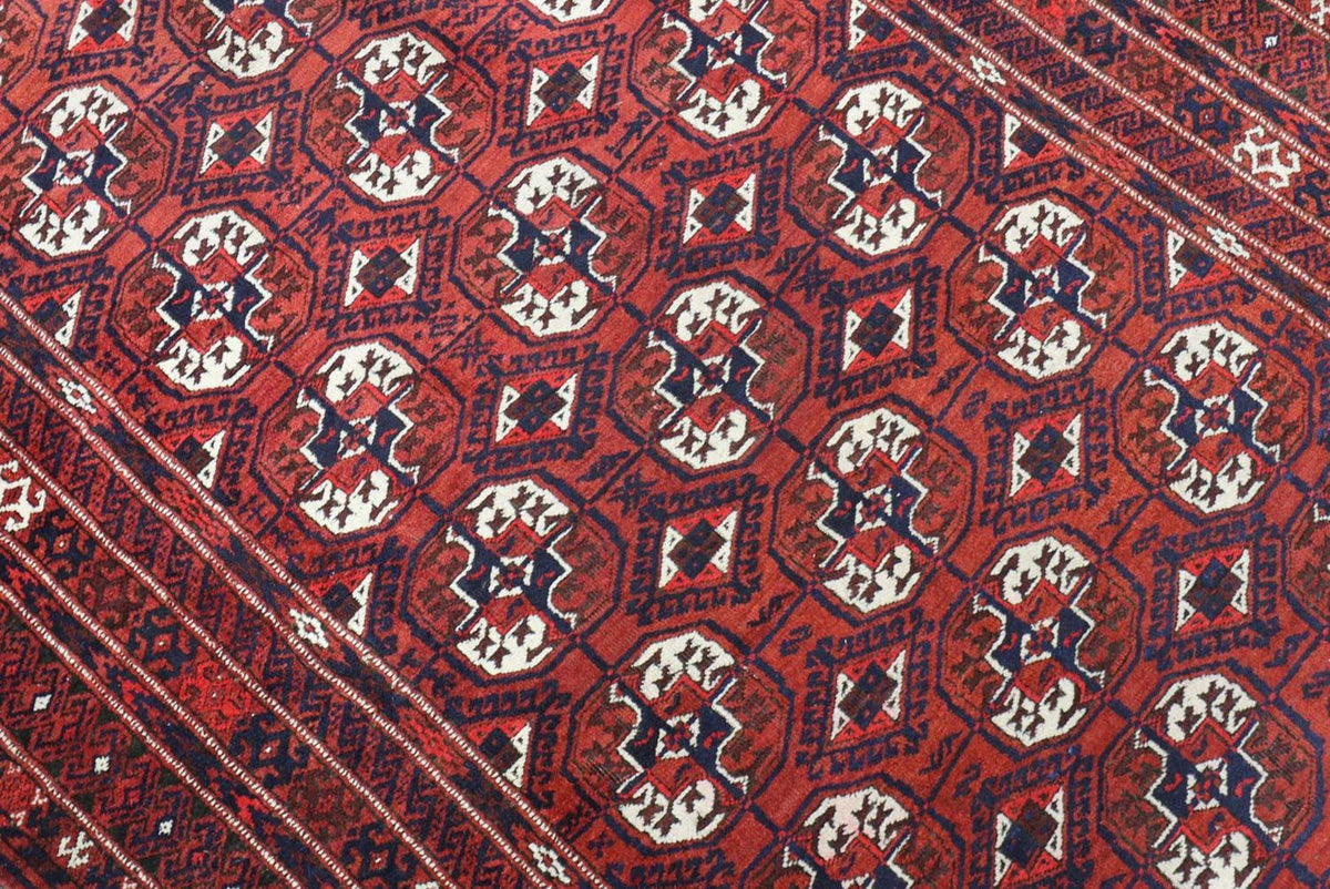 Afghan Teppich 229 x 123 cm - dunkelrot