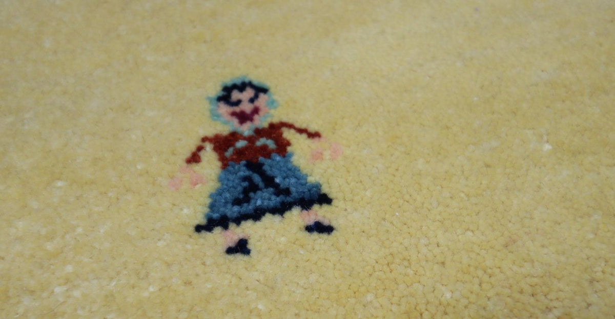 Gabbeh Teppich - Loribaft Perser 155 x 128 cm - olivgrün