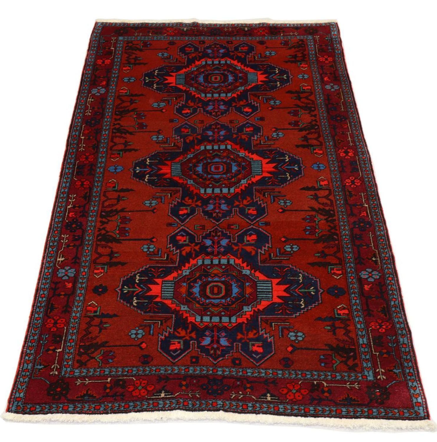 Orientteppich 207 x 121 cm - dunkelrot