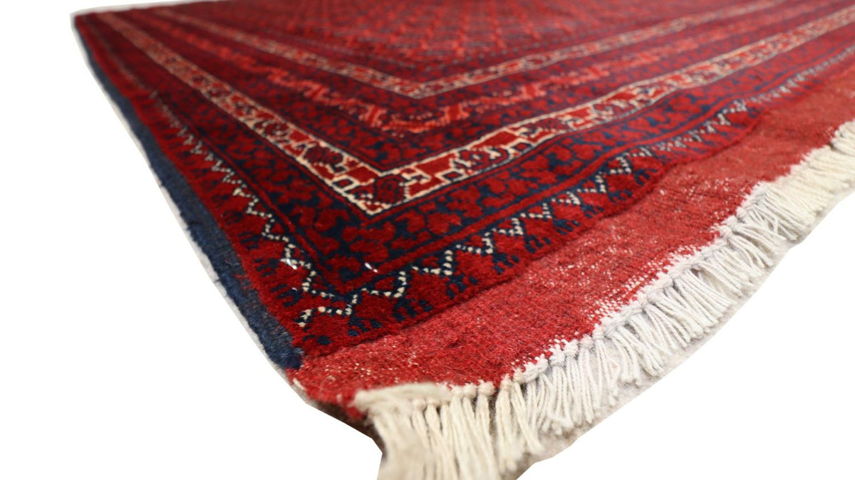 Afghan Teppich 195 x 151 cm - dunkelrot