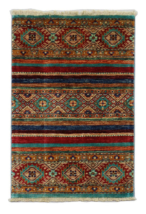 Ziegler Teppich 90 x 63 cm - mehrfarbig