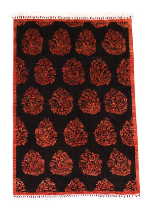 Afghan Teppich 180 x 127 cm - dunkelrot