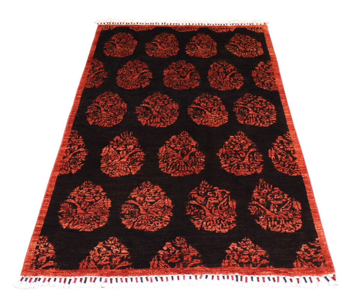 Afghan Teppich 180 x 127 cm - dunkelrot