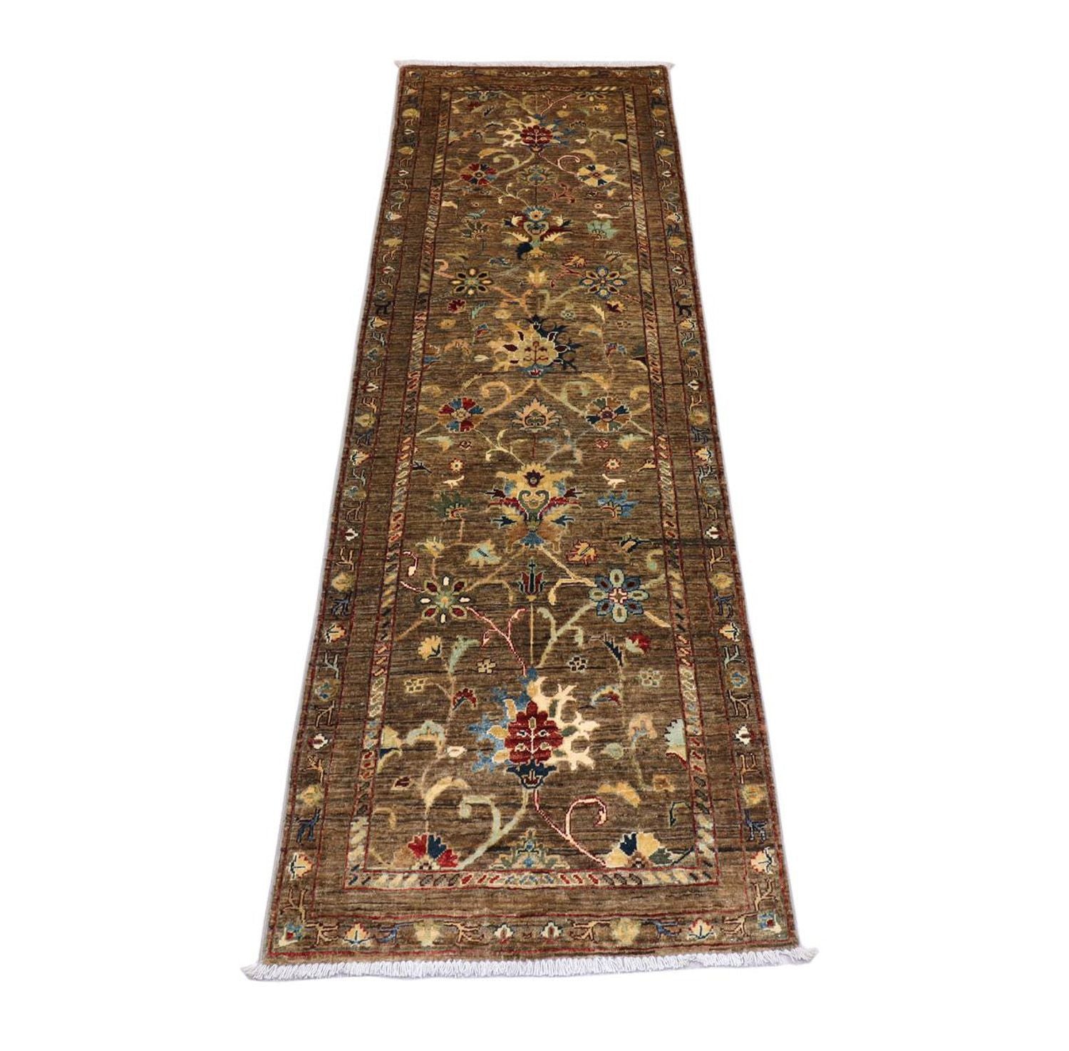 Ziegler Teppich 242 x 79 cm - olivgrün