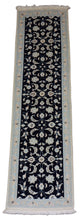Perserteppich - Nain 300 x 84 cm - dunkelblau