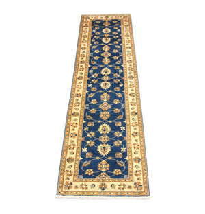 Ziegler Teppich 315 x 78 cm - blau
