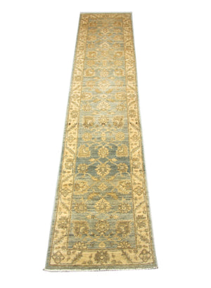 Ziegler Teppich 352 x 70 cm - blau