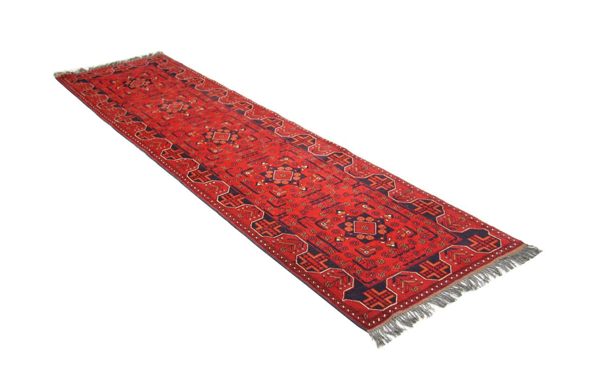 Afghan Teppich - Kunduz 286 x 75 cm - rot