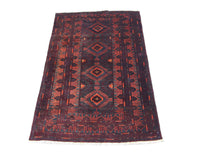 Afghan Teppich 208 x 123 cm - blau