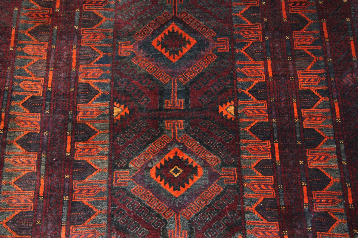 Afghan Teppich 208 x 123 cm - blau