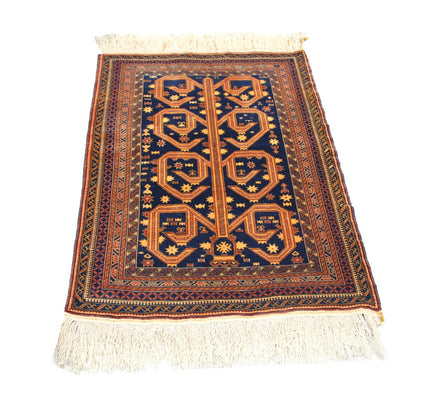 Afghan Teppich 140 x 95 cm - blau