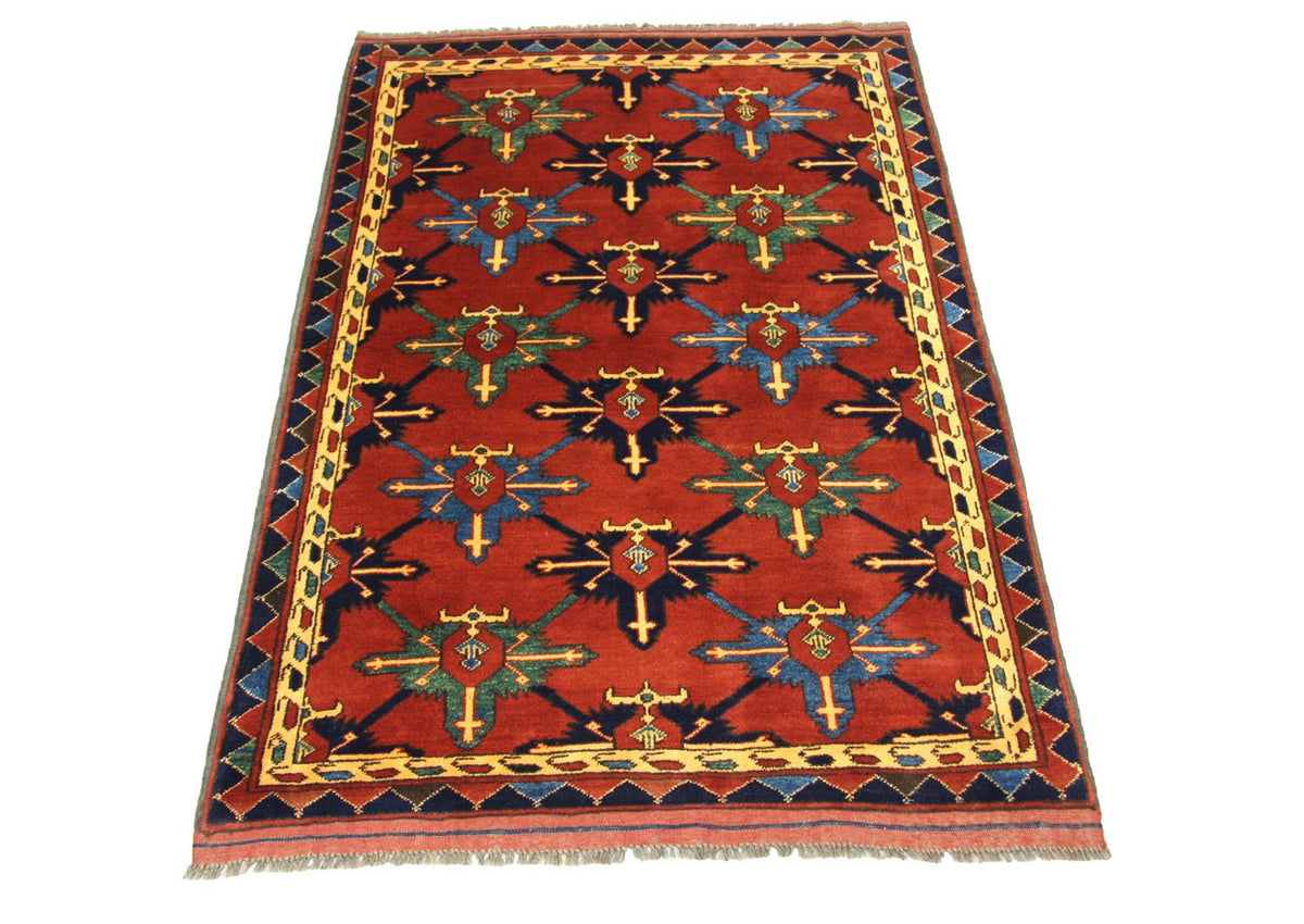 Afghan Teppich - Hatschlu 146 x 105 cm - rot