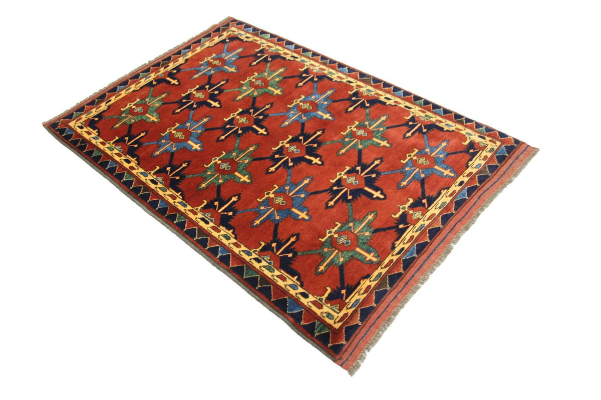 Afghan Teppich - Hatschlu 146 x 105 cm - rot