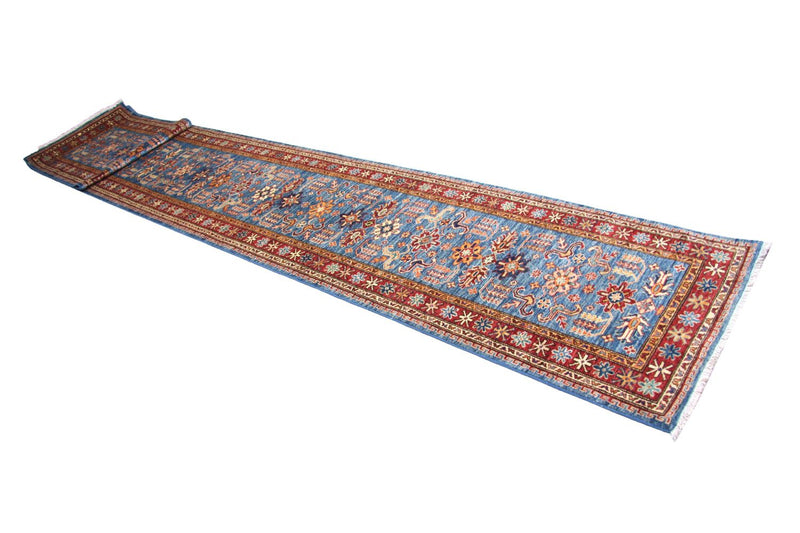 Ziegler Teppich 600 x 82 cm - blau