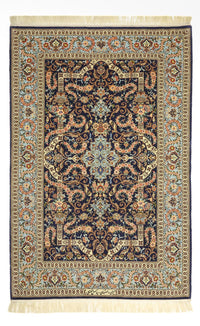 Perserteppich - Isfahan - Premium - Seidenkette - 170 x 112 cm - dunkelbeige
