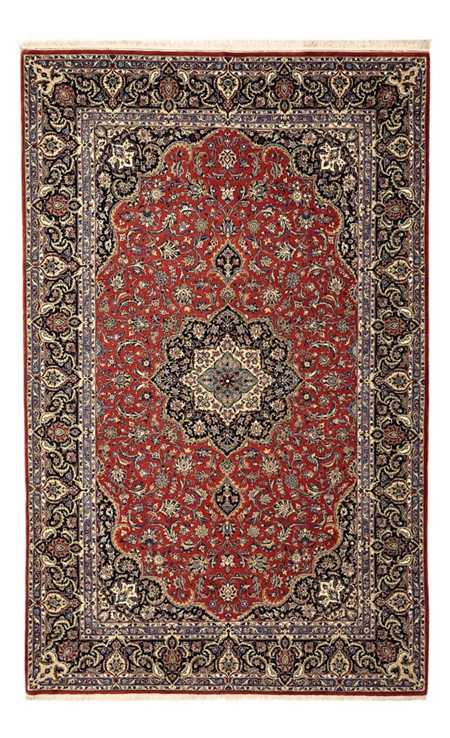 Perserteppich - Ghom - Royal - Seidenkette - 220 x 141 cm - rot