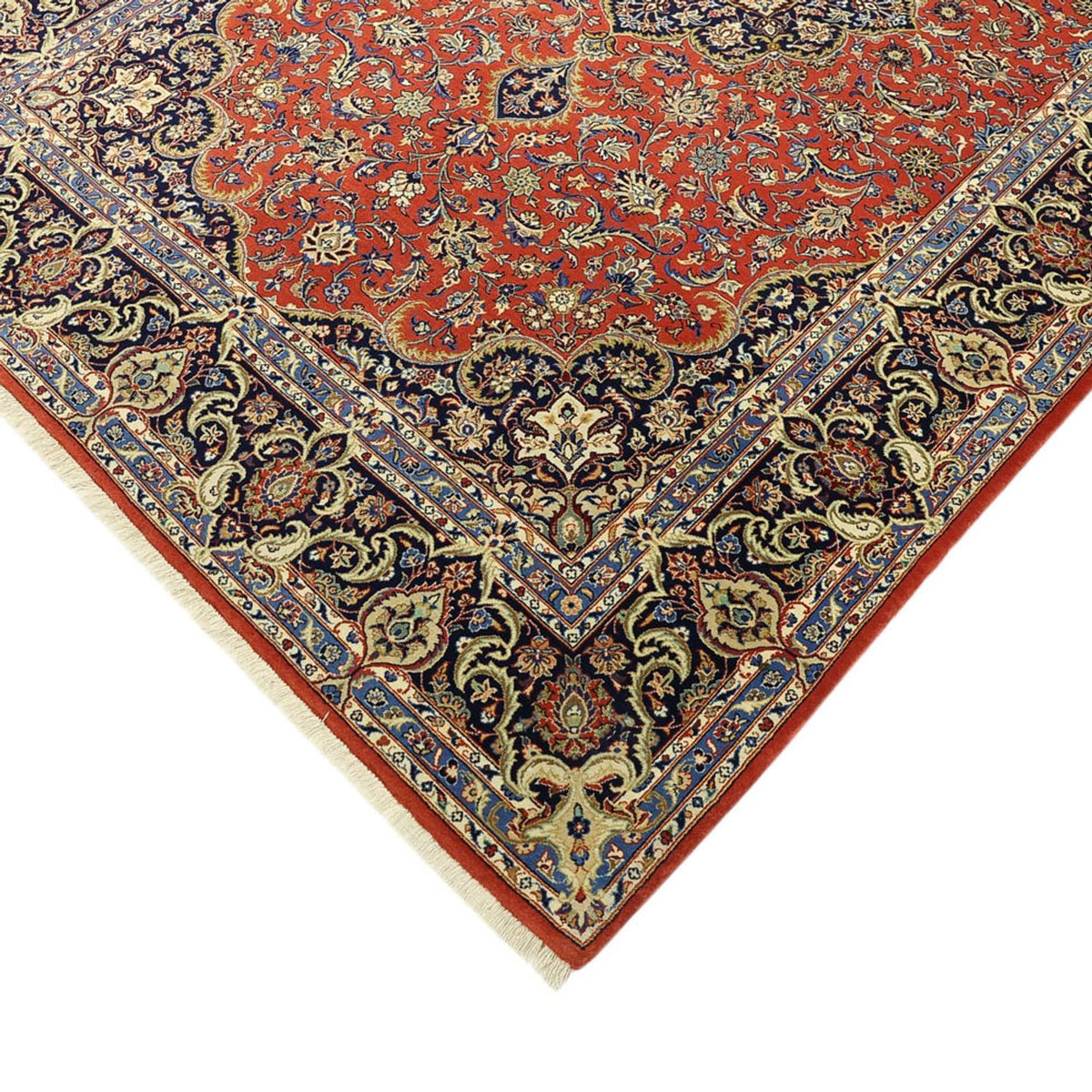 Perserteppich - Ghom - Royal - Seidenkette - 220 x 141 cm - rot