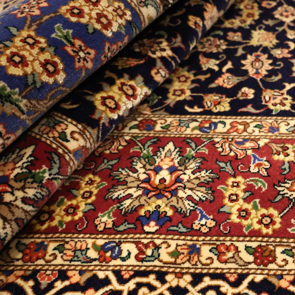 Perserteppich - Ghom - 154 x 100 cm - dunkelbeige