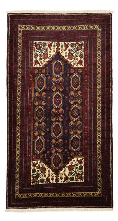 Belutsch Teppich 115x210cm - Orientteppich - dunkelrot