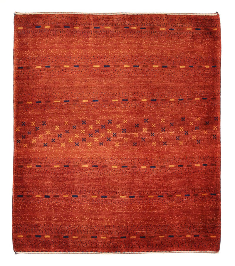 Gabbeh Teppich - Kaschkuli Perser quadratisch  - 111 x 101 cm - dunkelrot