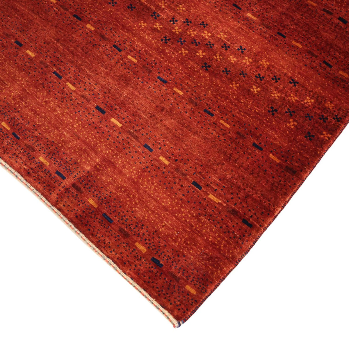 Gabbeh Teppich - Kaschkuli Perser quadratisch  - 111 x 101 cm - dunkelrot