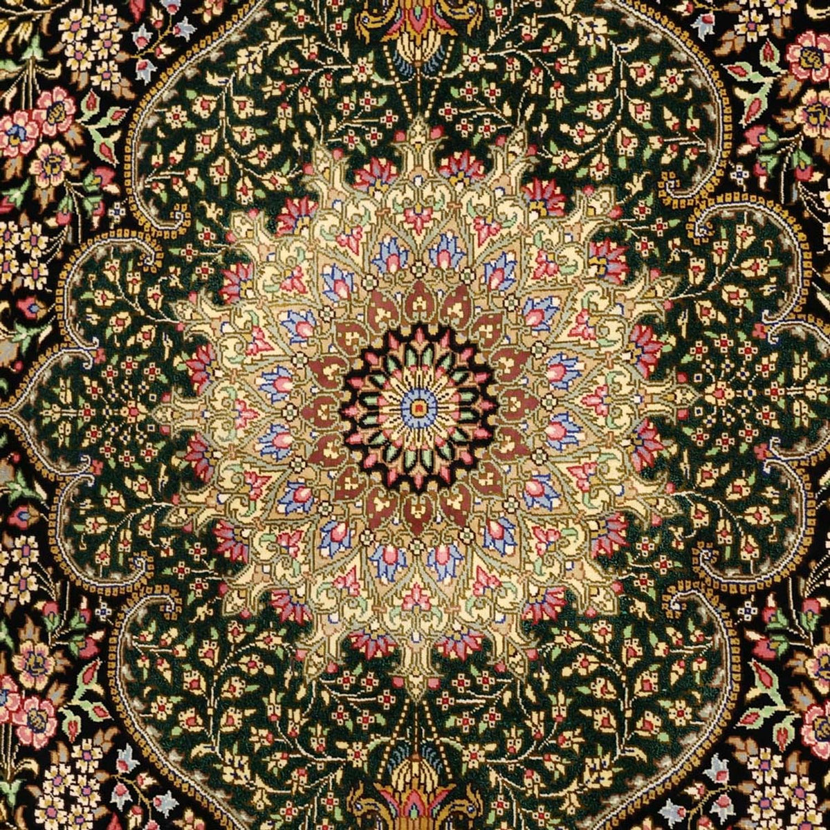 Perserteppich - Ghom - Royal - 156 x 99 cm - dunkelbeige